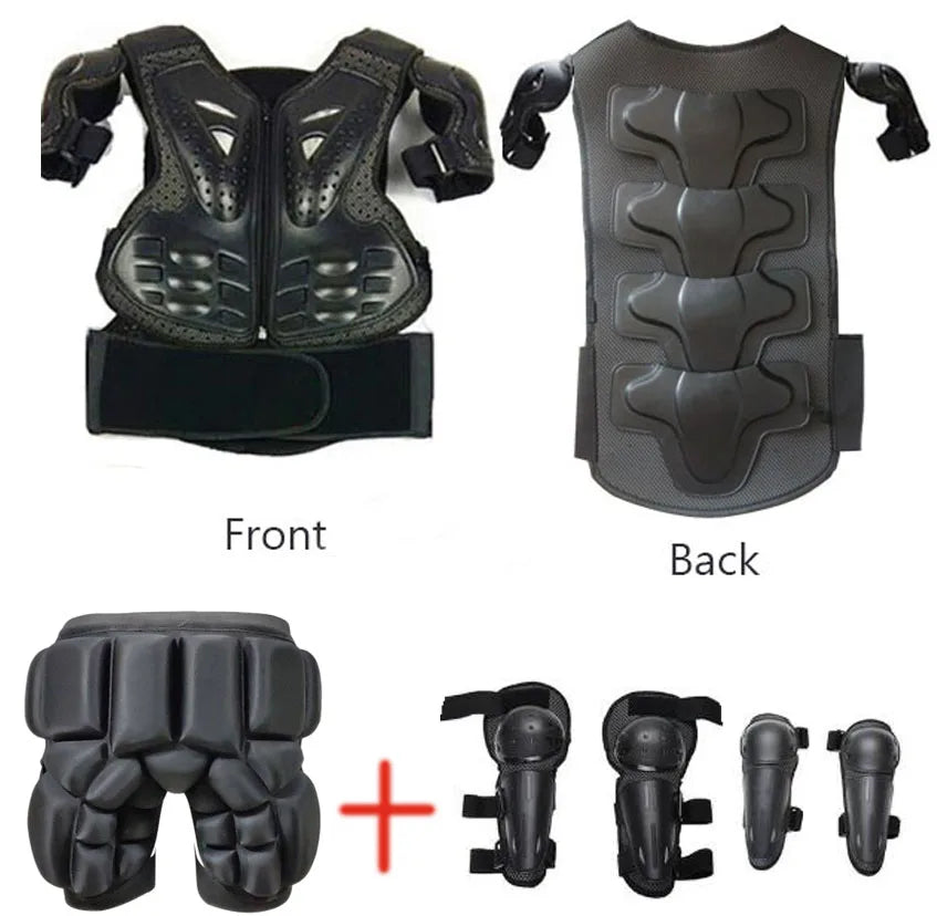 Full Body Protective Armor for Kids & Youth – Motocross, Skating Vest with Chest, Spine, Knee & Elbow Guards (0.8-1.6m)