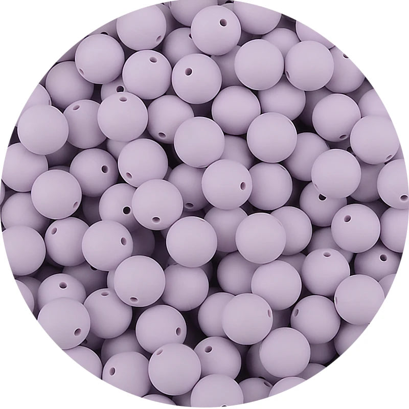 LOFCA Silicone Teething Beads - 20pcs 15mm Round Baby Chew Beads for DIY Teether Toys Infant Accessories