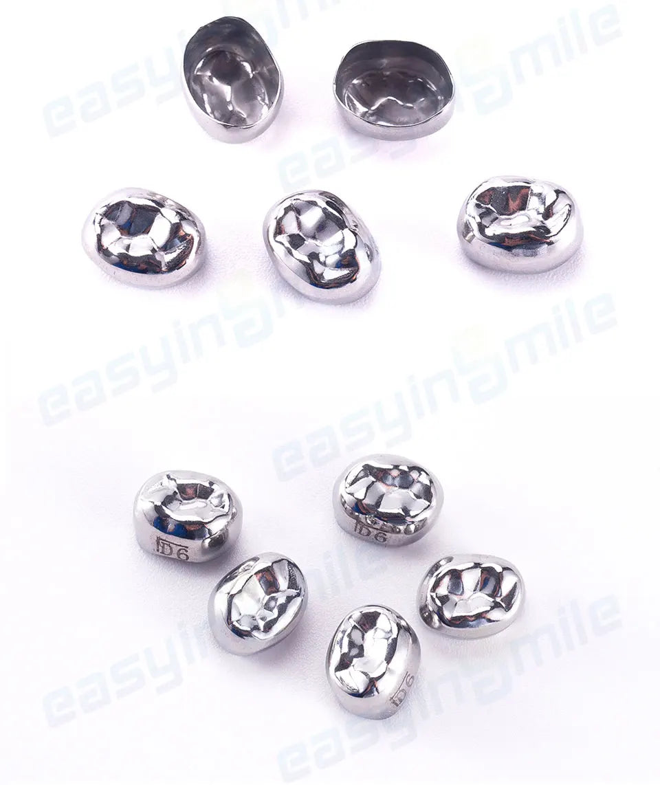 5PCS EASYINSMILE Kids Stainless Steel Dental Crowns – Primary Molar Teeth Refill D2-D7