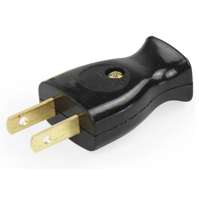 2-Pole Bakelite Power Plug - 15A Rewirable US Male Plug and Female Socket for Wiring and Power Cables