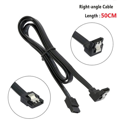SATA 3.0 Hard Drive & SSD Cable - 90-Degree SATA Data Adapter for Asus, MSI & Gigabyte Motherboards