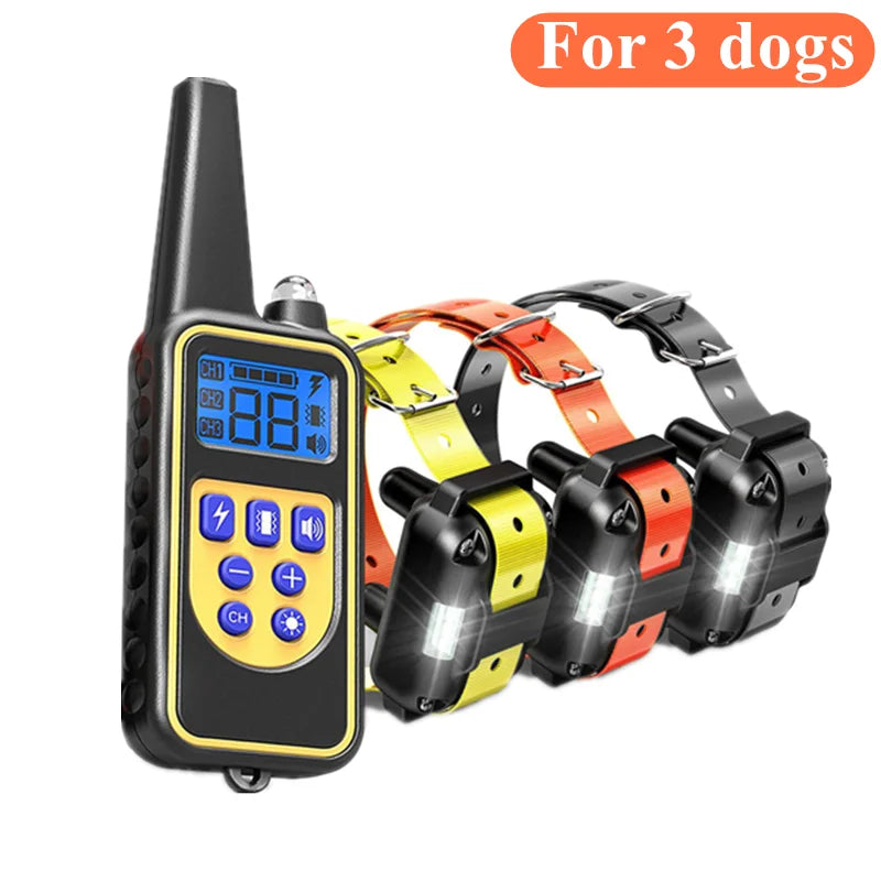 Waterproof Electric Dog Training Collar with Remote – Rechargeable Anti-Bark Control Device for All Dog Sizes