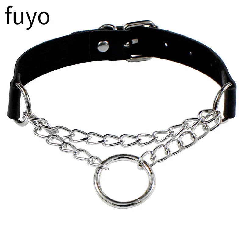 New Spike Choker Necklace – Punk Faux Leather Collar with Big Rivets, Studded Goth Style for Women & Men