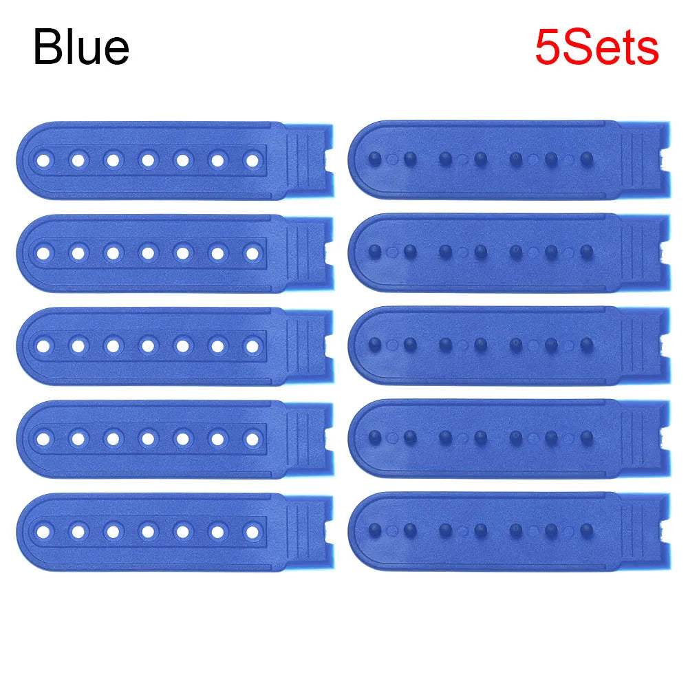 5-Set Snapback Strap Replacement - 7-Hole Adjustable Hat Repair Buckle for Baseball Caps