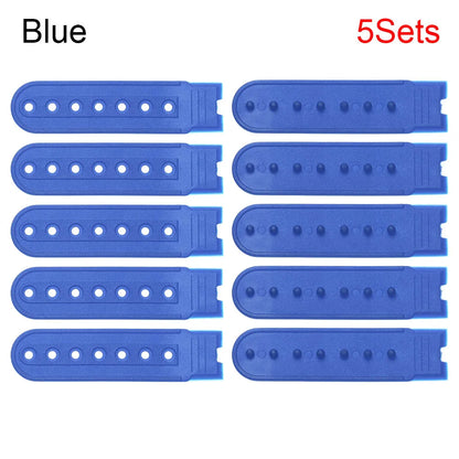 5-Set Snapback Strap Replacement - 7-Hole Adjustable Hat Repair Buckle for Baseball Caps