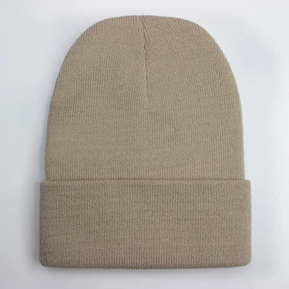 Solid Unisex Beanie – Soft Warm Wool Blend Knitted Cap for Men and Women, Autumn Winter Skullcap, Ski Hat, 24 Colors
