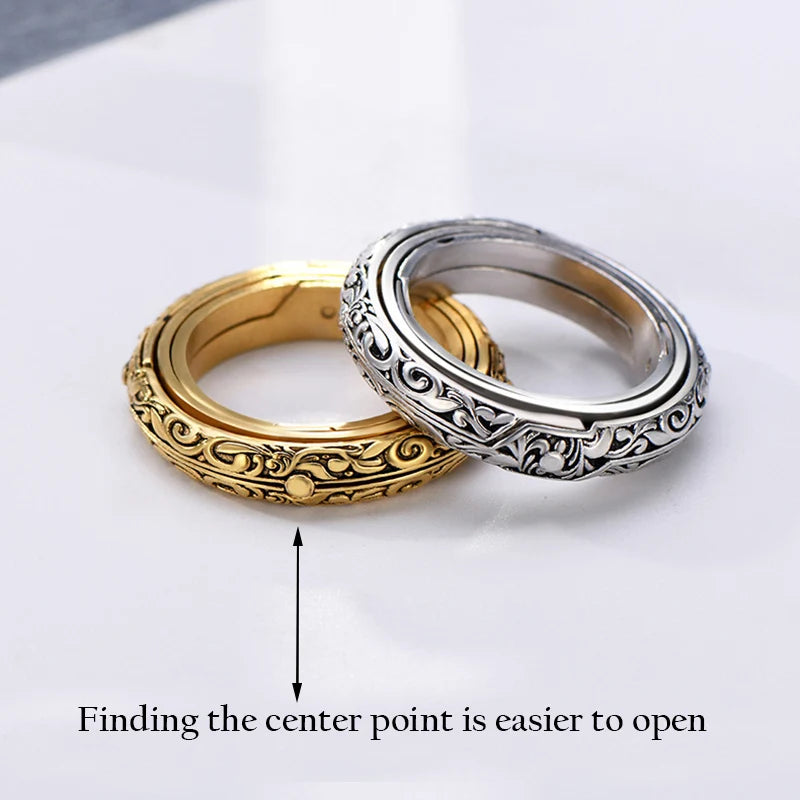 Astronomy Ball Rings: Openable Rotate Sphere Cosmic Planet Letter Ring - Fashion Jewelry for Men & Women, Sizes 7-12