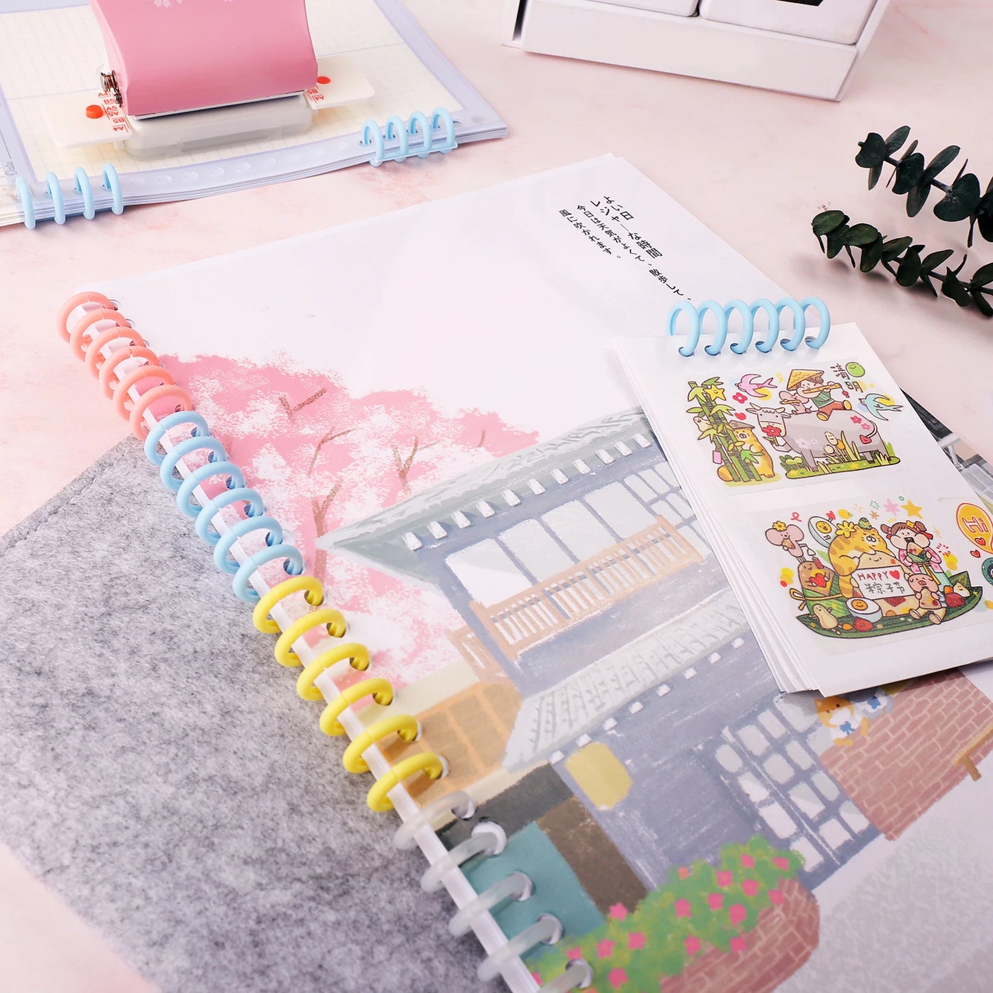 KW-trio 10pcs Plastic 30-Hole Loose Leaf Binders - Ring Binding Spines Combs, 85 Sheets Capacity for DIY Paper Notebook Album