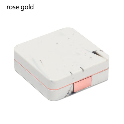 Square Contact Lens Case – Portable Travel Lens Storage & Soaking Box Holder, Solid Color Fashion Eyewear Accessory Container