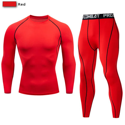 2-Piece Men’s Compression Sportswear Set — Gym, Yoga, Workout & Jogging Tracksuit