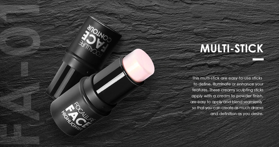 FOCALLURE Bronzer Highlighter Stick - Waterproof Body & Face Contour, Corrector & Illuminator Cream for Women's Makeup