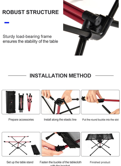 Widesea Camping Folding Table – Portable Picnic & Travel Furniture for Outdoor Fishing & Tourism
