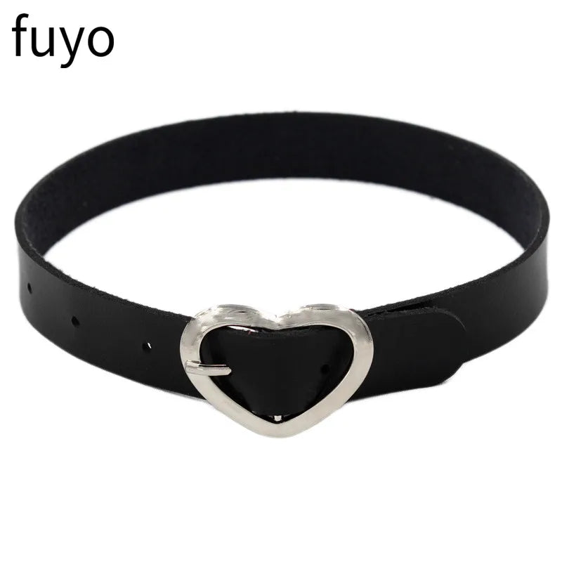 Black Cross Gothic Punk PU Leather Choker – Rock Necklace Jewelry for Women and Men