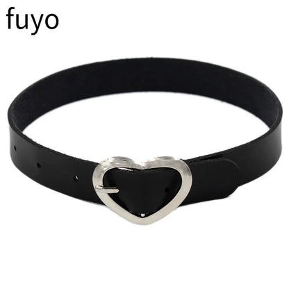 Black Cross Gothic Punk PU Leather Choker – Rock Necklace Jewelry for Women and Men