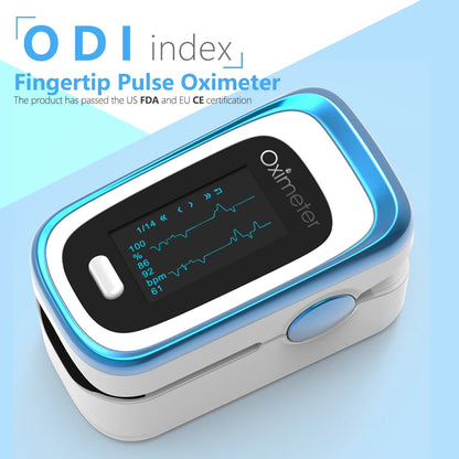 Kiuzou Medical Finger Pulse Oximeter – Portable OLED SPO2, PR, Sleep Monitor, 8-Hour Battery, Blood Oxygen Case