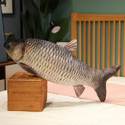 30-100CM Realistic Fish Plush Toy – Soft Tilapia, Carp & Bream Stuffed Pillow, Bed Cushion, Creative Home Decor & Gift