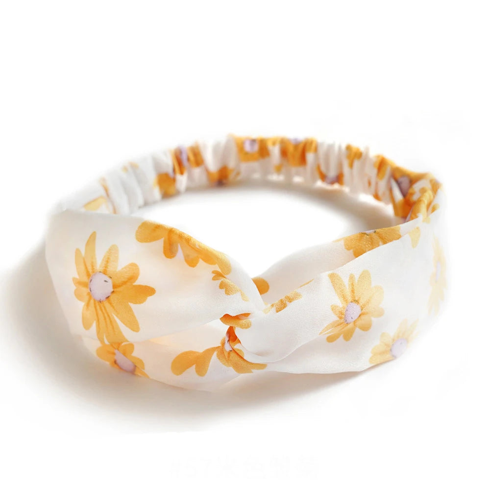 Bohemian Print Headbands for Women & Girls – Vintage Cross Turban Bandana Hair Accessories for Summer