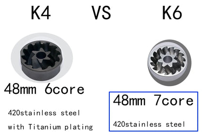 KINGrinder K4/K6 Manual Coffee Grinder — Portable 420 Stainless Steel Mill with 48mm Titanium-Plated Burr