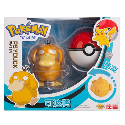 Genuine Pokémon Action Figures Set with Original Box – Pikachu, Charizard, Greninja, Pokéball Deformation Model Toys Gift
