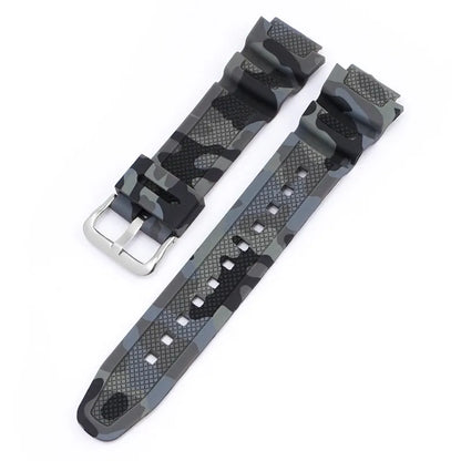 18mm Camouflage Silicone Watch Strap for Casio G-Shock AQ-S810W AE-1000W AE-1200/1300 SGW-300 W-215 F-108 - Sport Replacement Band