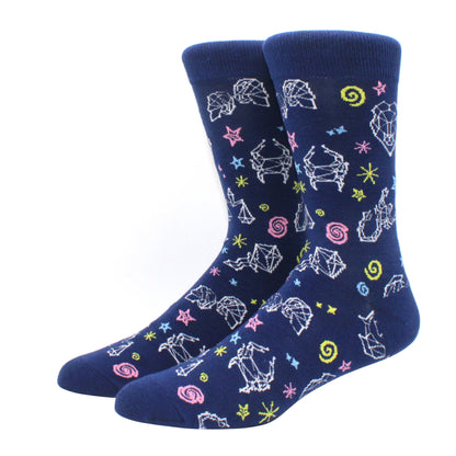 Funny Cartoon Fashion Cotton Socks – Hip Hop Skateboard Style Socks for Men & Women, Beer, Pizza, Astronaut & Pineapple Print Casual Wear Socks