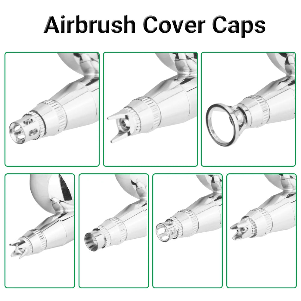 Airbrush Cover Caps – Crown, Tomahawk, Hollow Condensing & Spatter Fan Caps Accessory
