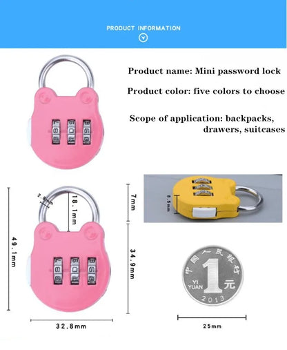KK&FING 3-Digit Combination Padlock – Luggage, Gym Locker, and Drawer Safe Lock for Travel and Security