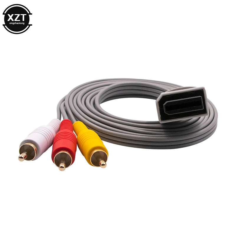 1.8m 3-RCA AV Cable for Nintendo Wii – Gold-Plated Composite Audio Video Cord