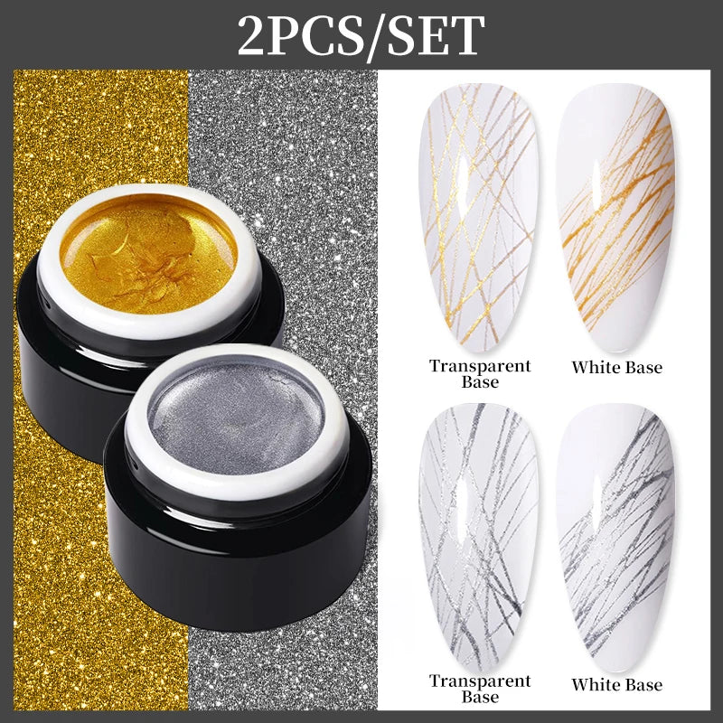 BORN PRETTY Spider Wire Gel Nail Polish 5ml - Flower Drawing & Creative Point-to-Line Nail Art Gel Varnish