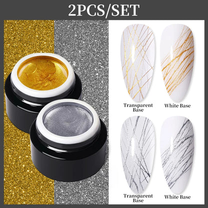 BORN PRETTY Spider Wire Gel Nail Polish 5ml - Flower Drawing & Creative Point-to-Line Nail Art Gel Varnish