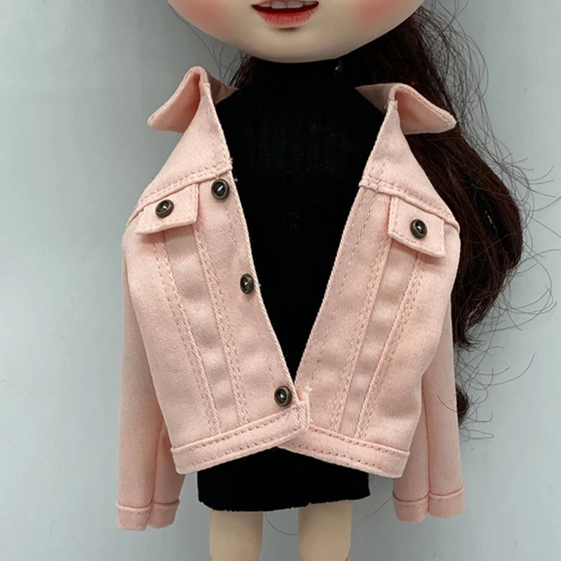 Blythe Doll Denim Clothes – Fashion Jacket & Outfit for OB24 Azone 1/6 Doll Accessories