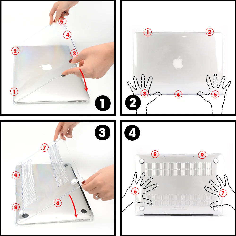 Matte Laptop Case Cover for MacBook Air & Pro - Slim Protective Hard Shell Case for 11 13 15 16 Inch Retina Touch Bar Models
