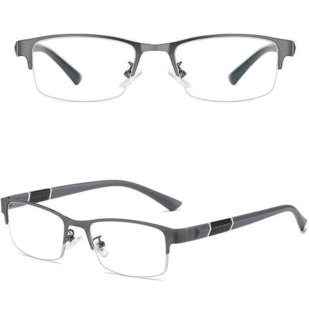 Metal Anti-Blue Light Reading Glasses – Farsighted Eyewear for Men, Business Style with Diopters +0.0 to +4.0