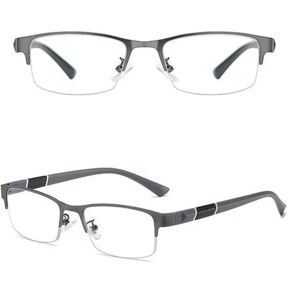 Metal Anti-Blue Light Reading Glasses – Farsighted Eyewear for Men, Business Style with Diopters +0.0 to +4.0