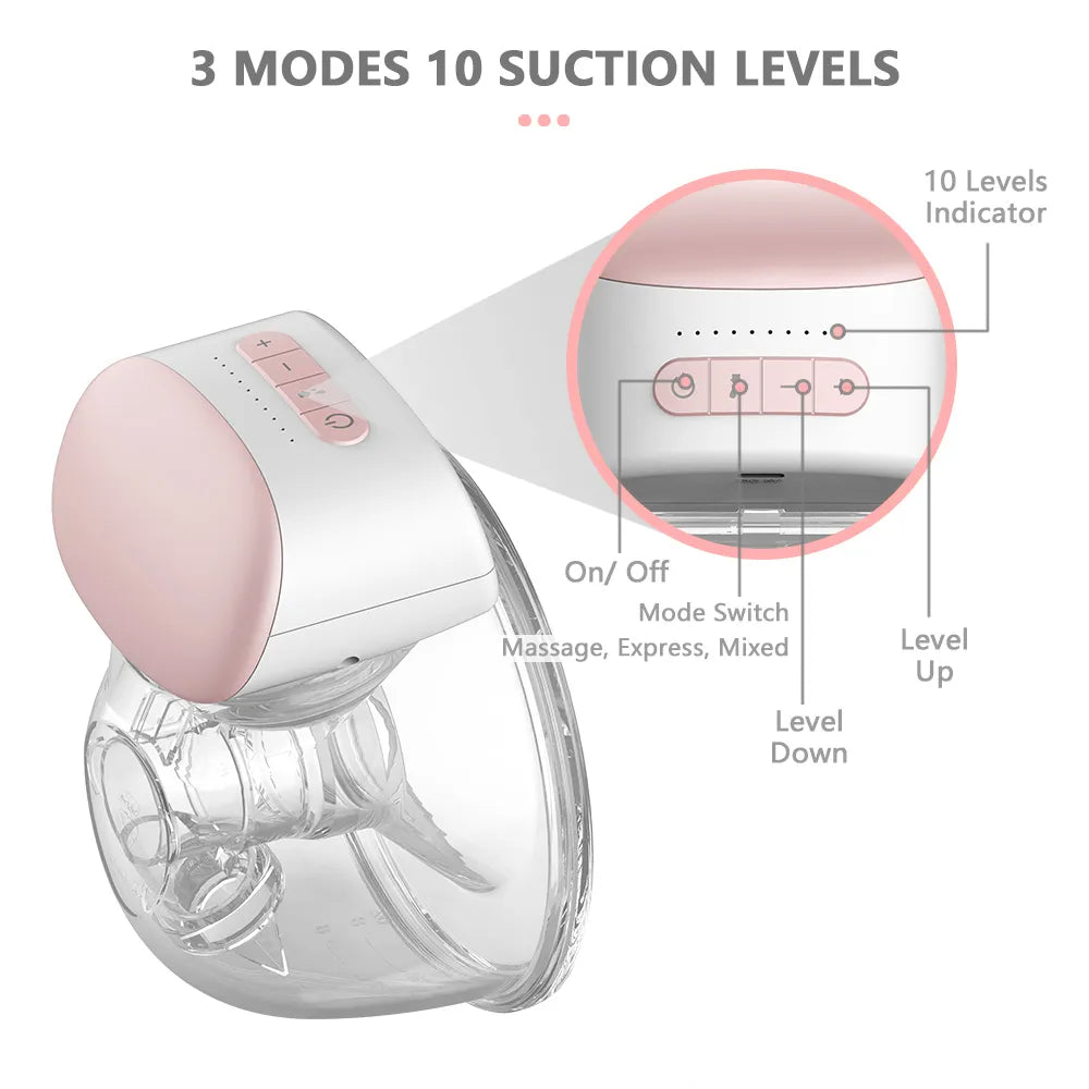 BB-P1 Wearable Breast Pump - Hands-Free, Portable, and BPA-Free Electric Breastfeeding Milk Collector - Available in 1 or 2pcs