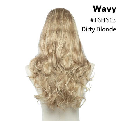 Synthetic U-Part Clip-in Hair Extensions – Long, Straight, Thick Blonde Hairpieces (16, 20, 24 Inch)