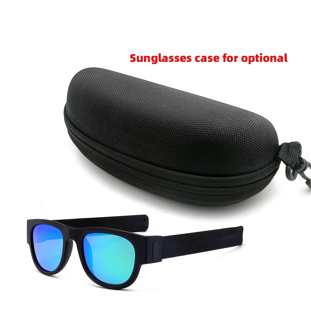 VIVIBEE Novelty Mirror Men Polarized Folding Sunglasses - Slap Sport Foldable Wristband Shades, 2024 Trending Product