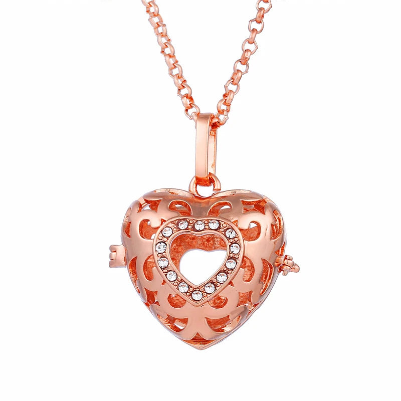 Mexico Music Ball Hollow Zircon Pendant Necklace – Vintage Perfume Aromatherapy Locket for Women