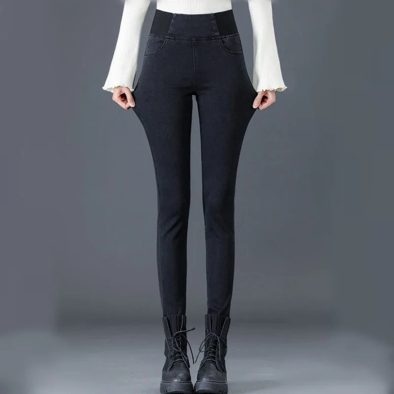 Women's High Waist Skinny Jeans - Oversized 26-38 Slim Denim Pants, Vintage Wash Stretch Pencil Vaqueros Leggings