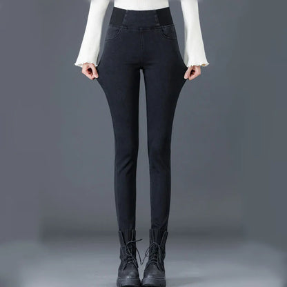 Women's High Waist Skinny Jeans - Oversized 26-38 Slim Denim Pants, Vintage Wash Stretch Pencil Vaqueros Leggings