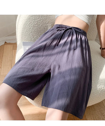 2024 Women’s High Waist Cotton Summer Shorts with Pockets – Casual Loose Fit Soft Cool Shorts for Girls