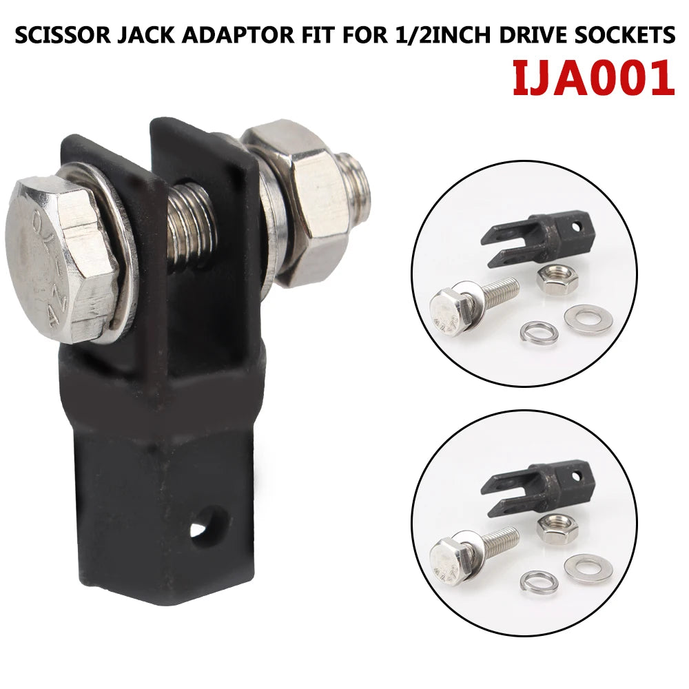 Scissor Jack Adapter for 1/2 Inch Drive Socket - Off-Road 4x4 Car Lift Tool and Wrench, Universal Auto Accessories