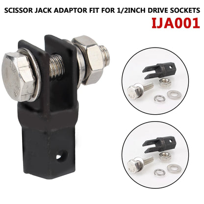 Scissor Jack Adapter & Wrench Tool – 1/2-Inch Drive Socket for 4x4 Off-Road Car Lift Equipment, Universal Auto Accessory
