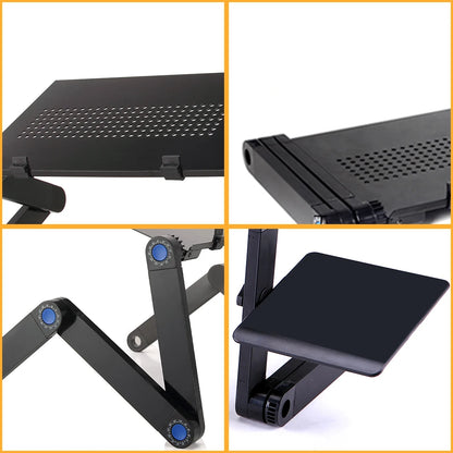 Adjustable Aluminum Laptop Desk Stand – Portable Ergonomic Lapdesk with Mouse Pad for Bed, Sofa & TV Use