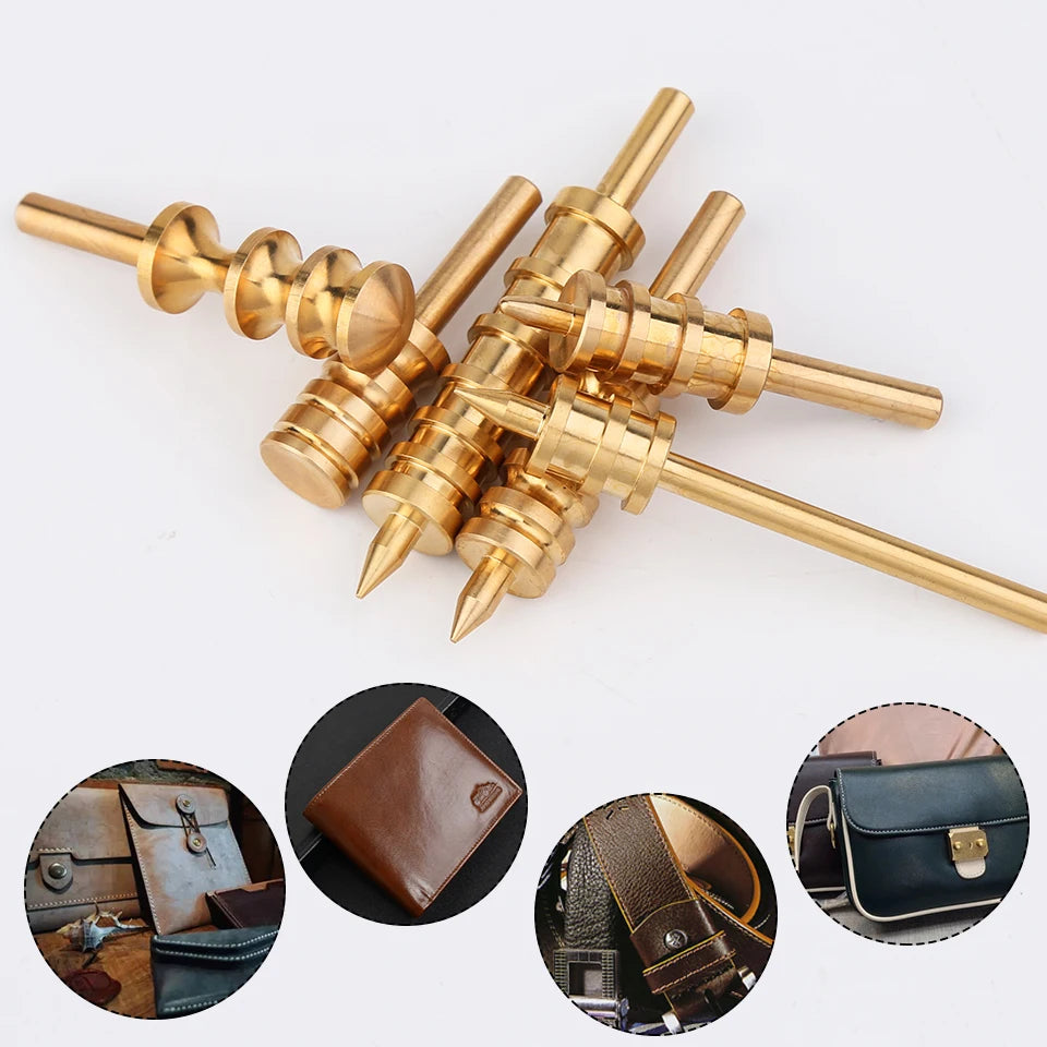 LMDZ Leather Burnisher – Pointed & Flat Tip Edge Tool for Slicking & Burnishing Brass Leathercraft