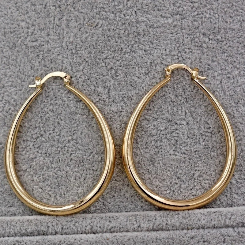 Shiny Gold Hoop Earrings for Women – Fashion Jewelry for Engagement & Wedding Gift
