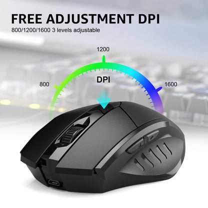 INPHIC Rechargeable Bluetooth Wireless Mouse – 2.4G Silent Office Mouse for PC, Laptop, Tablet & Smartphone