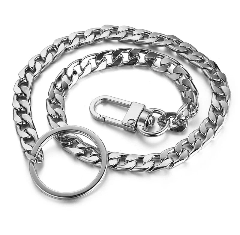 40cm Metal Key Chains – Wallet & Belt Chain for Hipster Pants, Hip Hop, Rock, Punk Street Style, Anti-Lost Keyring for Men (K404)