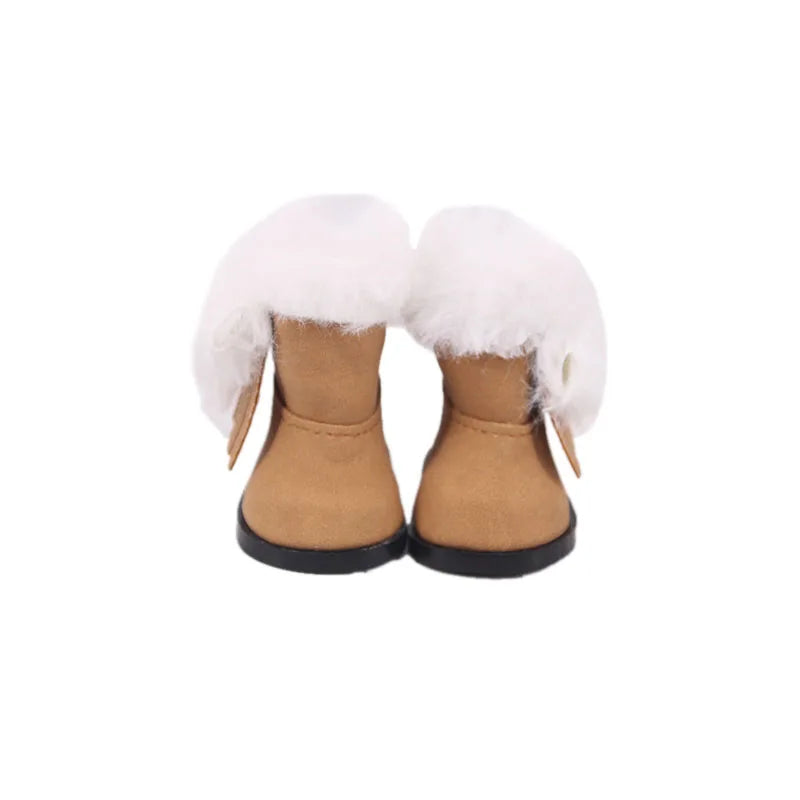 5CM Doll Snow Boots – Pop Plush Canvas Shoes for 14.5" Dolls, 32-36CM Paola Reina & 20CM Cotton Dolls Accessories