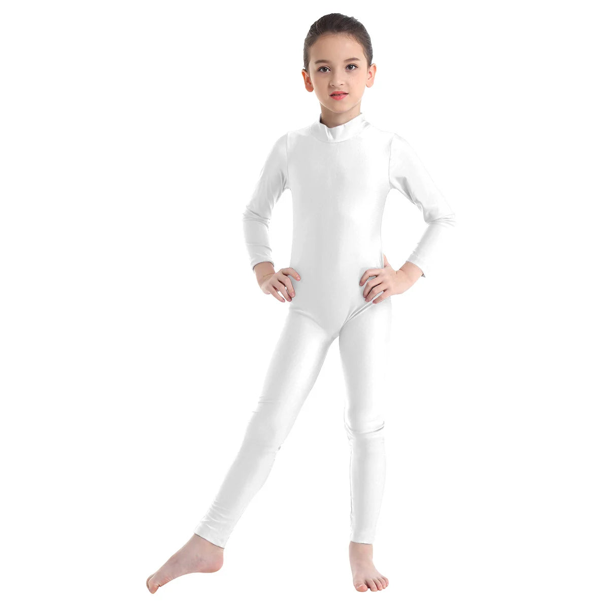 Kids Girls Full Body Gymnastics Bodysuit, Ballet Dance Jersey Leotard, Jumpsuit Sports Unitard, Children Dancewear and Sportswear